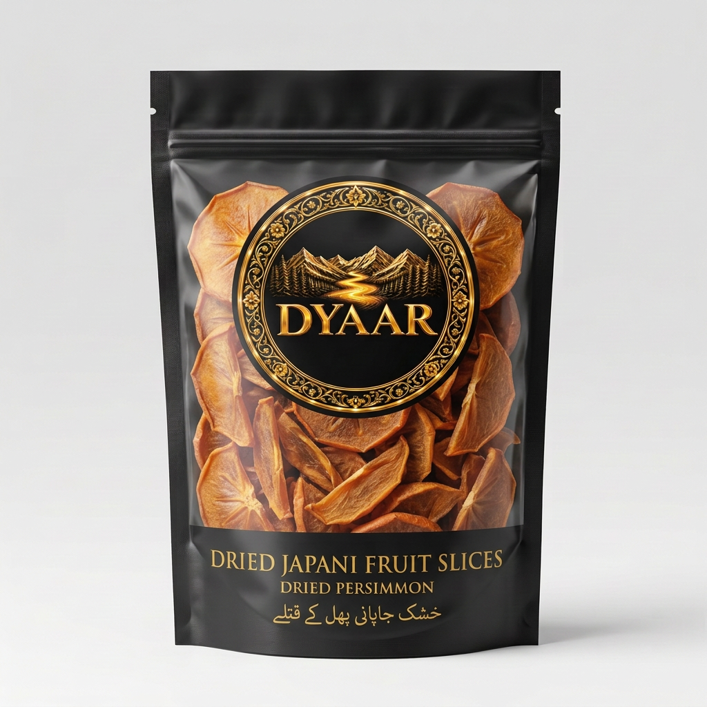 Dyaar dried Japani fruit slices in a black branded pack